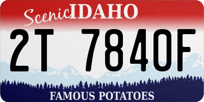 ID license plate 2T7840F
