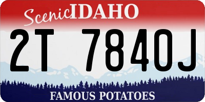 ID license plate 2T7840J