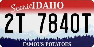 ID license plate 2T7840T