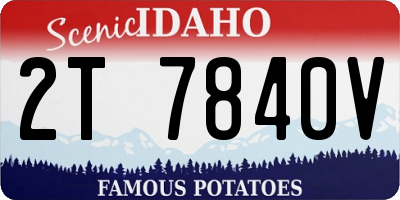 ID license plate 2T7840V