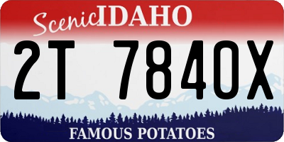 ID license plate 2T7840X