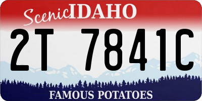ID license plate 2T7841C
