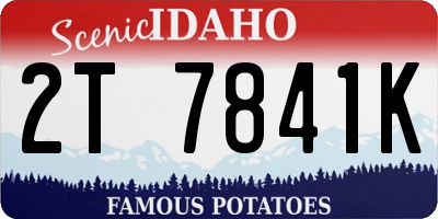 ID license plate 2T7841K