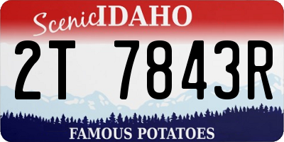 ID license plate 2T7843R