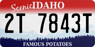 ID license plate 2T7843T