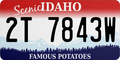 ID license plate 2T7843W
