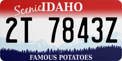 ID license plate 2T7843Z