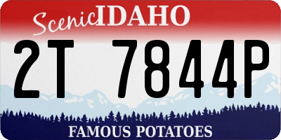 ID license plate 2T7844P
