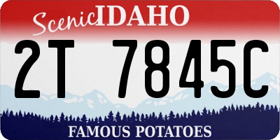 ID license plate 2T7845C