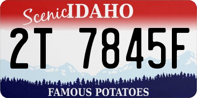 ID license plate 2T7845F