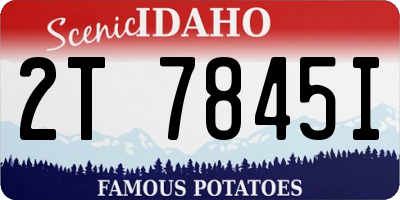 ID license plate 2T7845I