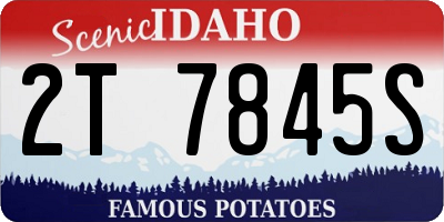 ID license plate 2T7845S