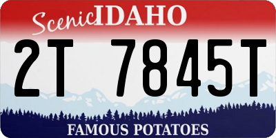 ID license plate 2T7845T