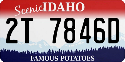 ID license plate 2T7846D
