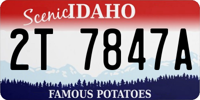 ID license plate 2T7847A