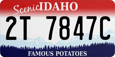 ID license plate 2T7847C