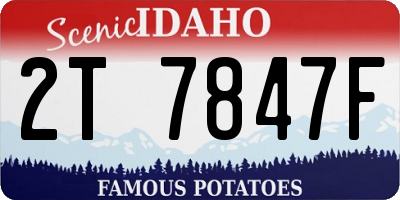 ID license plate 2T7847F