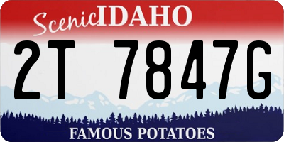 ID license plate 2T7847G