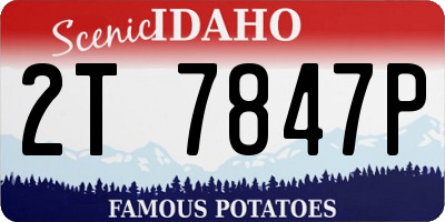 ID license plate 2T7847P