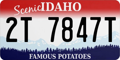 ID license plate 2T7847T