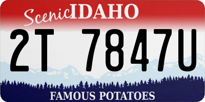 ID license plate 2T7847U