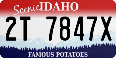 ID license plate 2T7847X