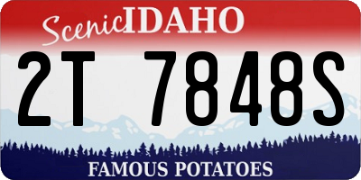 ID license plate 2T7848S