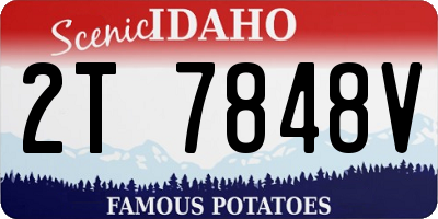 ID license plate 2T7848V