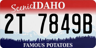 ID license plate 2T7849B