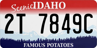 ID license plate 2T7849C