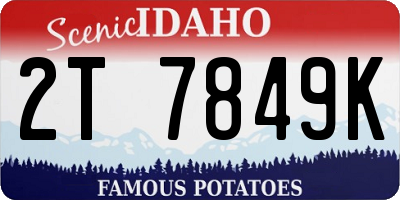 ID license plate 2T7849K