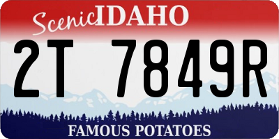 ID license plate 2T7849R