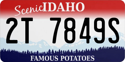 ID license plate 2T7849S