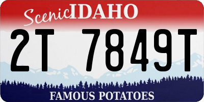 ID license plate 2T7849T