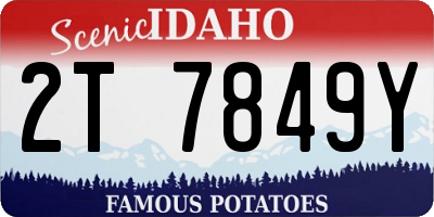 ID license plate 2T7849Y