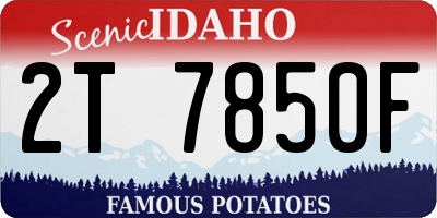 ID license plate 2T7850F