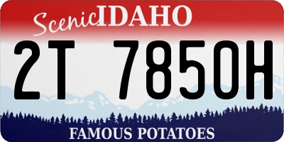 ID license plate 2T7850H