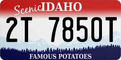 ID license plate 2T7850T