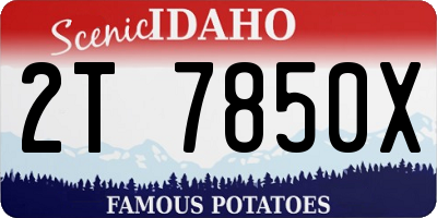 ID license plate 2T7850X