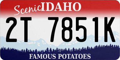 ID license plate 2T7851K