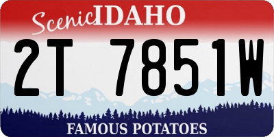 ID license plate 2T7851W
