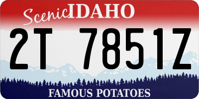 ID license plate 2T7851Z
