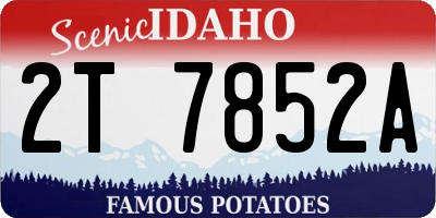 ID license plate 2T7852A