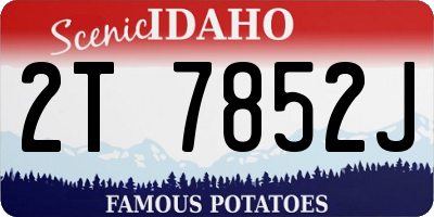 ID license plate 2T7852J
