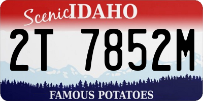 ID license plate 2T7852M