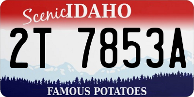 ID license plate 2T7853A