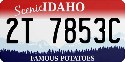 ID license plate 2T7853C