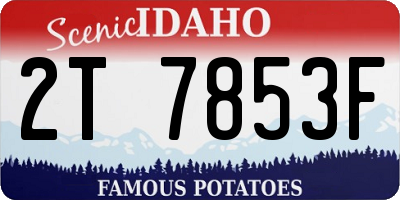 ID license plate 2T7853F