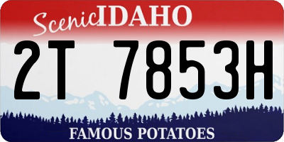 ID license plate 2T7853H