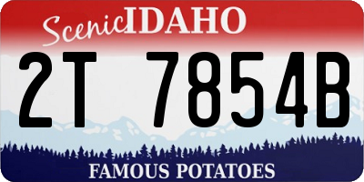 ID license plate 2T7854B